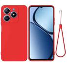 For Realme C61 Global Pure Color Liquid Silicone Shockproof Phone Case(Red) - 1