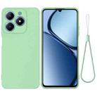 For Realme C61 Global Pure Color Liquid Silicone Shockproof Phone Case(Green) - 1