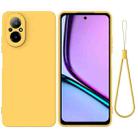 For Realme 12 Lite Pure Color Liquid Silicone Shockproof Phone Case(Yellow) - 1