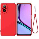 For Realme 12 Lite Pure Color Liquid Silicone Shockproof Phone Case(Red) - 1