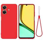 For Realme Note 60 Pure Color Liquid Silicone Shockproof Phone Case(Red) - 1