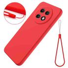 For Realme 13+ Pure Color Liquid Silicone Shockproof Phone Case(Red) - 2