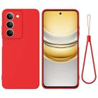For Realme 14x India Pure Color Liquid Silicone Shockproof Phone Case(Red) - 1