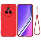 For Realme P3 Pro Pure Color Liquid Silicone Shockproof Phone Case(Red) - 1