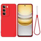 For Realm V70 / V70s 5G Pure Color Liquid Silicone Shockproof Phone Case(Red) - 1