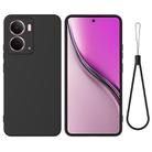 For Realme P3 5G / Narzo 80x 5G Solid Color Liquid Silicone Dropproof Full Coverage Phone Case(Black) - 1