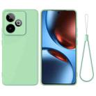 For Realme GT 7 / GT 7T 5G Solid Color Liquid Silicone Dropproof Full Coverage Phone Case(Green) - 1