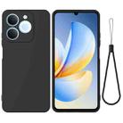 For Realme C71 4G India/Narzo 80 Lite 4G Solid Color Liquid Silicone Dropproof Full Coverage Phone Case(Black) - 1