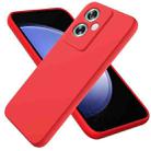 For OPPO A79 Pure Color Liquid Silicone Shockproof Phone Case(Red) - 1