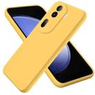 For OPPO Reno11 Pro 5G Global Pure Color Liquid Silicone Shockproof Phone Case(Yellow) - 1