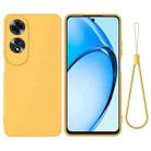 For OPPO A60 4G Pure Color Liquid Silicone Shockproof Phone Case(Yellow) - 1