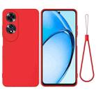 For OPPO A60 4G Pure Color Liquid Silicone Shockproof Phone Case(Red) - 1