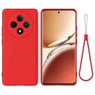 For OPPO F27 Pro / F27 Pro+ Pure Color Liquid Silicone Shockproof Phone Case(Red) - 1