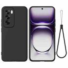 For OPPO Reno12 5G Global Pure Color Liquid Silicone Shockproof Phone Case(Black) - 1