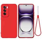 For OPPO Reno12 5G Global Pure Color Liquid Silicone Shockproof Phone Case(Red) - 1