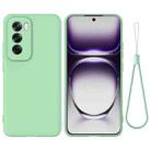 For OPPO Reno12 5G Global Pure Color Liquid Silicone Shockproof Phone Case(Green) - 1