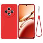 For OPPO Reno12 F 5G Pure Color Liquid Silicone Shockproof Phone Case(Red) - 1