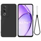 For OPPO A3 Pro 5G India Pure Color Liquid Silicone Shockproof Phone Case(Black) - 1