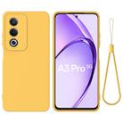 For OPPO A3 Pro 5G India Pure Color Liquid Silicone Shockproof Phone Case(Yellow) - 1