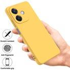 For OPPO A3x Pure Color Liquid Silicone Shockproof Phone Case(Yellow) - 2