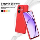 For OPPO A3x Pure Color Liquid Silicone Shockproof Phone Case(Red) - 3