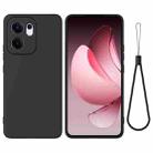 For OPPO Reno13 F 4G / 5G Pure Color Liquid Silicone Shockproof Phone Case(Black) - 1