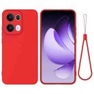 For OPPO Reno13 Pro 5G Global Pure Color Liquid Silicone Shockproof Phone Case(Red) - 1