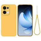 For OPPO Reno13 5G Global Pure Color Liquid Silicone Shockproof Phone Case(Yellow) - 1