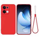 For OPPO Reno13 5G Global Pure Color Liquid Silicone Shockproof Phone Case(Red) - 1