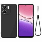 For OPPO A5x 4G / 5G Solid Color Liquid Silicone Dropproof Full Coverage Phone Case(Black) - 1