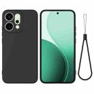 For OPPO Reno14 5G Global Solid Color Liquid Silicone Dropproof Full Coverage Phone Case(Black) - 1