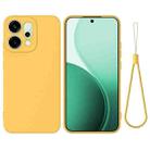 For OPPO Reno14 5G Global Solid Color Liquid Silicone Dropproof Full Coverage Phone Case(Yellow) - 1