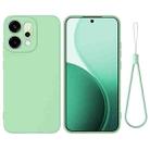 For OPPO Reno14 5G Global Solid Color Liquid Silicone Dropproof Full Coverage Phone Case(Green) - 1