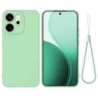 For OPPO Reno14 F 5G Solid Color Liquid Silicone Dropproof Full Coverage Phone Case(Green) - 1