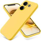 For Tecno Camon 20 Pro 4G Pure Color Liquid Silicone Shockproof Phone Case(Yellow) - 1