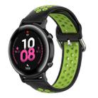 20mm Universal Sports Two Colors Silicone Replacement Strap Watchband(Black Lime) - 1