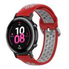 20mm Universal Sports Two Colors Silicone Replacement Strap Watchband(Red Grey) - 1