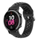 20mm Universal Sports Two Colors Silicone Replacement Strap Watchband(Coal Black + Black) - 1