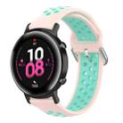 20mm Universal Sports Two Colors Silicone Replacement Strap Watchband(Light Pink Teal) - 1