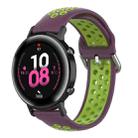 20mm Universal Sports Two Colors Silicone Replacement Strap Watchband(Purple Lime) - 1