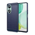 For Huawei Enjoy 60 Pro Brushed Texture Carbon Fiber TPU Phone Case(Blue) - 1