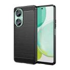 For Huawei nova 11i Brushed Texture Carbon Fiber TPU Phone Case(Black) - 1