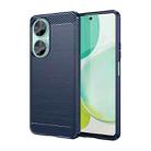 For Huawei Maimang 20 Brushed Texture Carbon Fiber TPU Phone Case(Blue) - 1