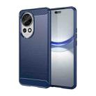 For Huawei nova 12 Ultra Brushed Texture Carbon Fiber TPU Phone Case(Blue) - 1