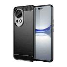 For Huawei nova 12 Pro Brushed Texture Carbon Fiber TPU Phone Case(Black) - 1