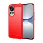 For Huawei nova 12 Brushed Texture Carbon Fiber TPU Phone Case(Red) - 1