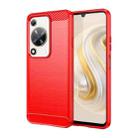 For Huawei Enjoy 70 Brushed Texture Carbon Fiber TPU Phone Case(Red) - 1