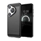 For Huawei P70 Pro Brushed Texture Carbon Fiber TPU Phone Case(Black) - 1