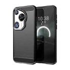 For Huawei Pura 70 Ultra Brushed Texture Carbon Fiber TPU Phone Case(Black) - 1