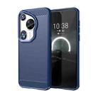 For Huawei Pura 70 Ultra Brushed Texture Carbon Fiber TPU Phone Case(Blue) - 1